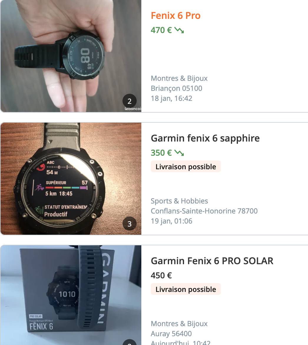 Montre garmin best sale fenix 5 occasion